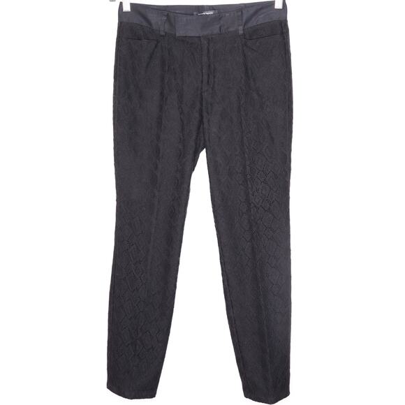 NANETTE LEPORE Lace Trouser Pants Skinny Mid Rise Work Lined Black Women's 2 - Picture 1 of 10